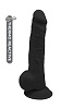 Чёрный реалистичный фаллоимитатор Dream Toys 9.5INCH BLACK 21568 (24 см)