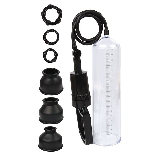 Прозрачная вакуумная помпа с уплотнителями и кольцами Bior toys Sex Exspert SEM-55126