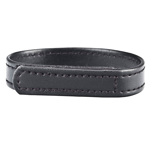 Кольцо на пенис чёрного цвета из искусственной кожи на липучке BlueLine VELCRO COCK RING  BLM1706