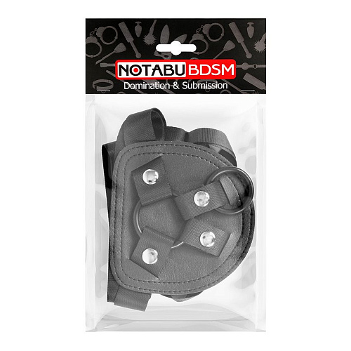 Чёрные трусики для страпона на регулируемых ремешках Bior toys NTB-80455