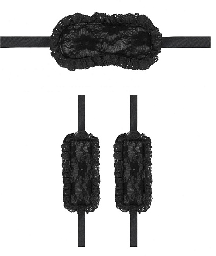 Чёрный игровой набор Shots Media BV Introductory Bondage Kit №7 OU370BLK