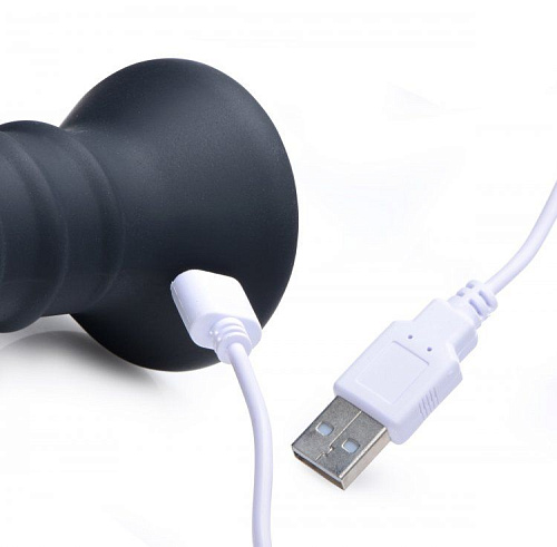 Чёрный спиралевидный вибромассажёр XR Brands Power Screw 10X Spiral Silicone Vibrator AG339 (20,3 см)