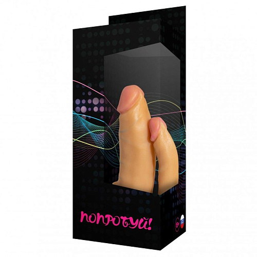 Двойной фаллоимитатор-реалистик телесного цвета с присоской Сумерки богов №11 201-11 BX DD (15,5 см)