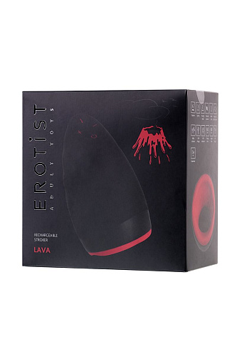 Перезаряжаемый мастурбатор чёрно-красного цвета Erotist Lava 543002
