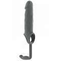 Серая насадка на пенис с анальным стимулятором Shots Media BV SONO №19 SON019GRY