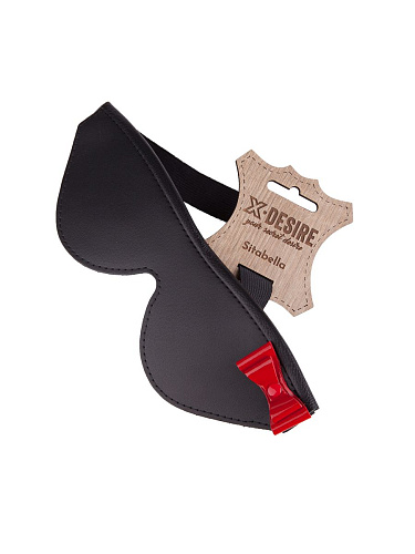 Чёрная маска на глаза с декоративным красным бантом Sitabella 3187-1