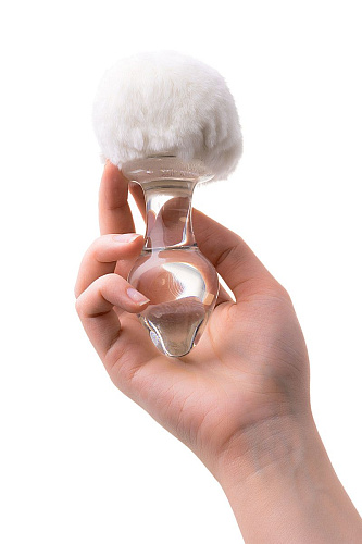 Стеклянная анальная втулка с хвостиком Sexus 912227 (9,5 см)