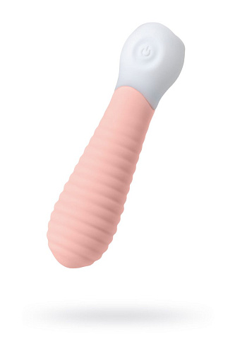 Нежно-розовый мини-вибратор с ребрами S-HANDE MINI 2 SHD-050-2P (11,8 см)