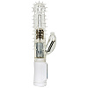 Белый шипастый вибратор с клиторальным отростком Doc Johnson White Nights Thin Squirmy 0949-04-BX (19 см)
