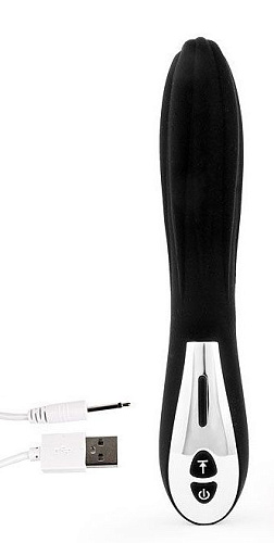 Чёрный вибромассажёр с 12 режимами вибрации Xuanai 8220NA-1 (23 см)