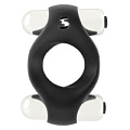 Чёрное эрекционное кольцо с вибрацией Shots Media BV Double Vibrating Endless Cockring SHT084BLK