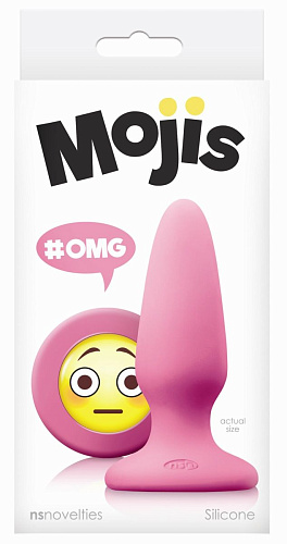 Розовая силиконовая пробка среднего размера NS Novelties Emoji OMG NSN-0513-34 (10,2 см)