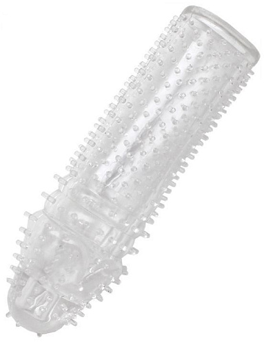Прозрачная насадка из геля с шипами Eroticon 30269 (14 см)