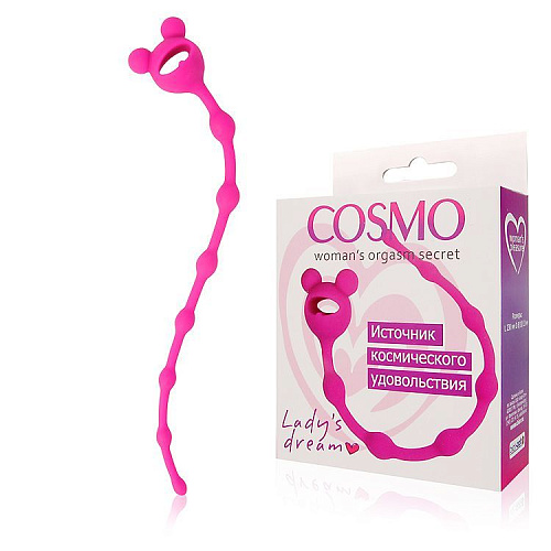 Розовая анальная цепочка-ёлочка Bior toys CSM-23025 (23 см)