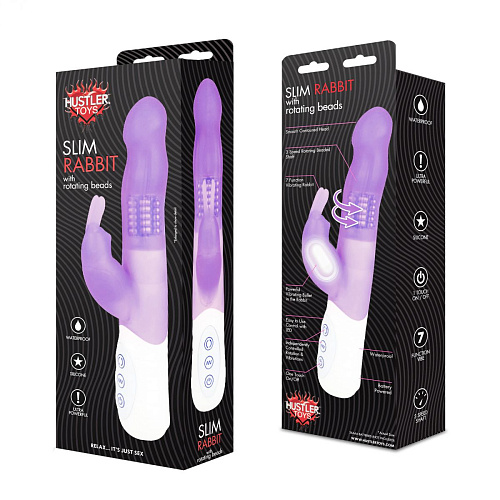 Фиолетовый вибратор с кроликом Hustler hi-tech HT-R4-PUR (21 см)