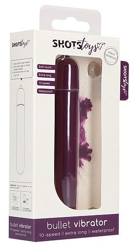 Фиолетовая вибропуля Shots Media BV Bullet Vibrator Extra Long SHT429PUR (10,5 см)