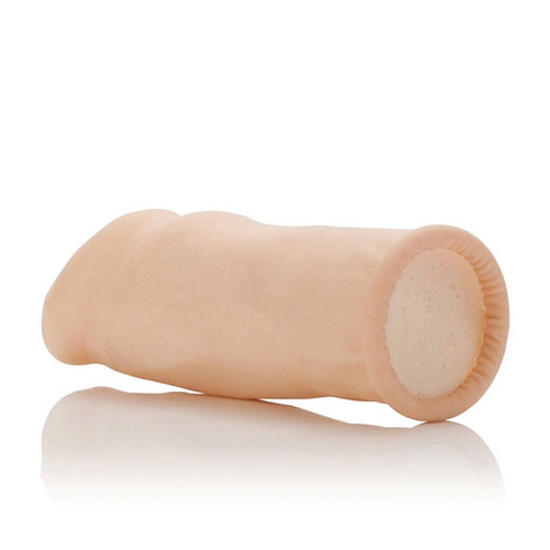 Длинная насадка-удлинитель из латекса телесного цвета California Exotic Novelties SE-1607-01-2