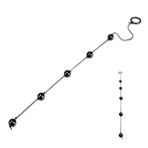 Анальные бусы с чёрными шариками Erotic Fantasy Black Madness EF-T029-BLK