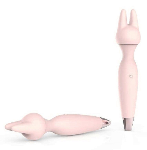 Нежно-розовый хай-тек вибромассажёр-газель со съёмной насадкой ImToy Gazella (21,8 см)