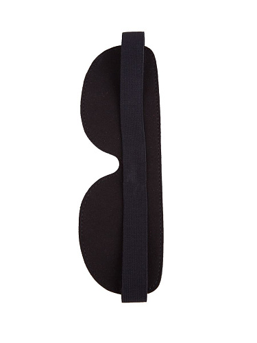 Чёрная широкая кожаная маска на глаза Sitabella 3081-1