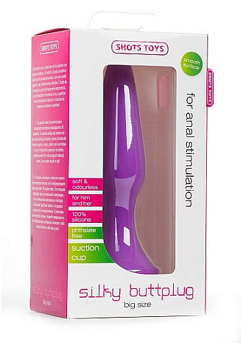 Фиолетовая анальная пробка Shots Media BV Silky Buttplug Big Purple SHT180PUR (16 см)
