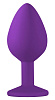 Средняя фиолетовая анальная пробка с прозрачным кристаллом Lola toys Emotions Cutie Medium 4012-06Lola (8,5 см)