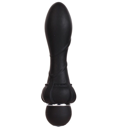 Чёрный вибромассажёр для анальной стимуляции Dream Toys PURRFECT SILICONE ANAL VIBRATOR BLACK 20792 (12,7 см)