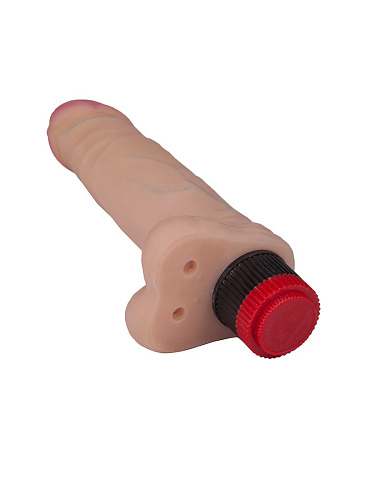 Вибратор с мошонкой и розовой головкой телесного цвета LOVETOY (А-Полимер) Android Style 001302 (17,5 см)