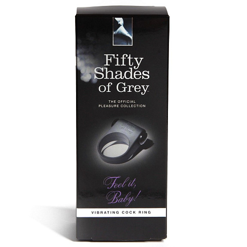 Серое эрекционное кольцо с вибрацией Fifty Shades of Grey Feel It, Baby! FS-48292