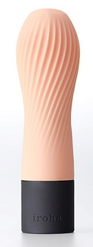 Персиковый рифлёный мини-вибратор Tenga IROHA ZEN HANACHA HMZ-02 (12,7 см)