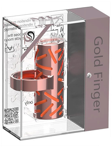 Оранжевая вибропулька на палец в металлическом корпусе ML Creation Gold Finger ML42