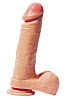 Силиконовый фаллоимитатор телесного цвета с двойной структурой материала Real RM10036