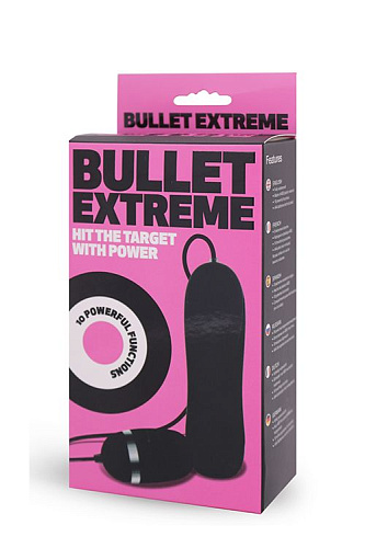 Чёрное виброяйцо с пультом Seven Creations BULLET EXTREME 15-107ABLK BX GP