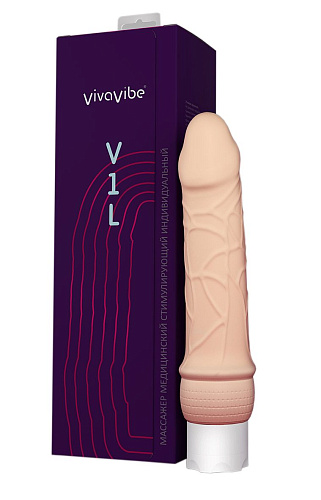Вибромассажёр-реалистик телесного цвета Sextoy 2011 V1L (21,5 см)