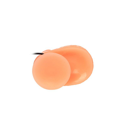 Вибратор с большой мошонкой телесного цвета Baile BW-008041Z (25 см)