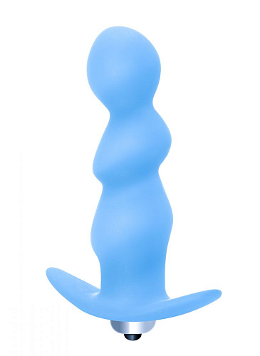 Нежно-голубая анальная пробка с вибрацией Lola toys Spiral Anal Plug 5005-02lola (12 см)