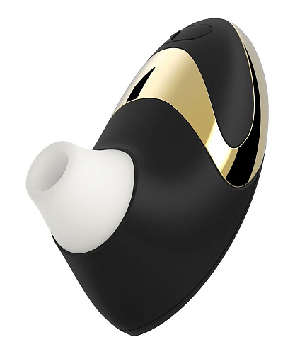 Чёрно-золотой бесконтактный вакуумный стимулятор клитора Womanizer W500 Pro 0586749