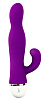 Фиолетовый вибромассажёр со стимулятором клитора Dream Toys RIBBED DUO VIBE 21470 (16 см)