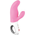 Нежно-розовый вибратор с клиторальным отростком Fun Factory MiSS Bi 1201031 (17 см)