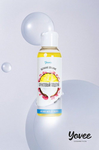 Массажное масло для поцелуев с ароматом ананаса и кокоса ToyFa «Фруктовый поцелуй» 722113 (100 мл)
