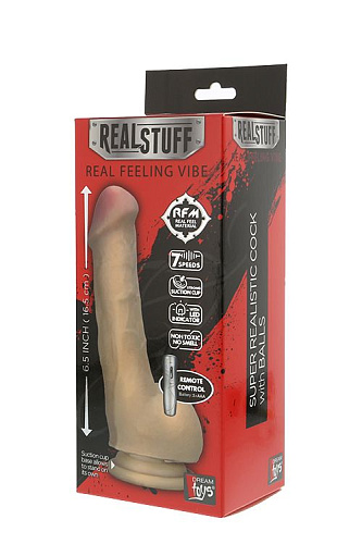Реалистичный вибромассажёр на присоске телесного цвета Dream Toys REALSTUFF 6.5INCH VIBRATOR III 20650 (16,5 см)