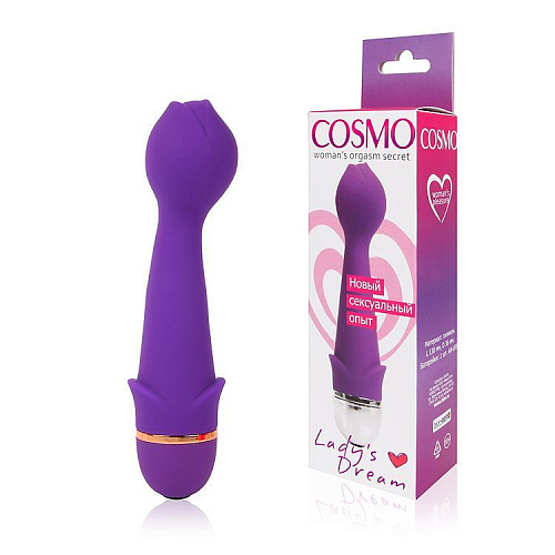 Фиолетовый силиконовый вибратор в виде бутончика Bior toys Cosmo CSM-23110 (13 см)