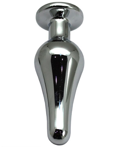 Серебристая анальная пробка с голубым кристаллом Eroticon P3406M-03 (9,4 см)