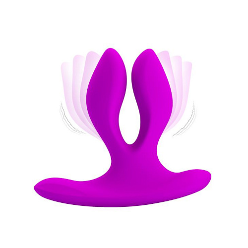 Лиловый универсальный вибромассажёр для пар с пультом ДУ Baile Magic Fingers U BI-014478W