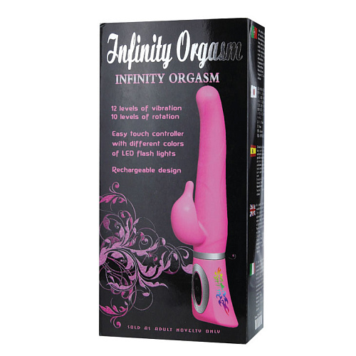 Прямой розовый вибратор со стимулятором клитора Baile BW-053002-0101 (24,5 см)