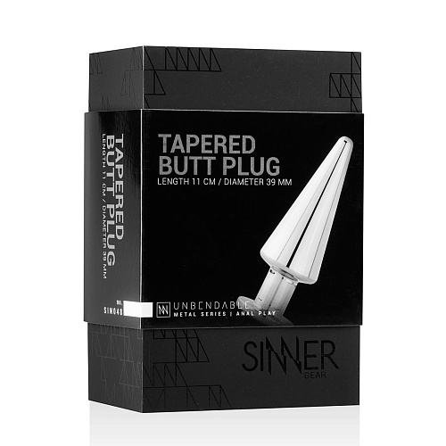 Серебристая анальная пробка EDC Wholesale Sinner Metal Pointy Buttplug SIN048 (11,5 см)