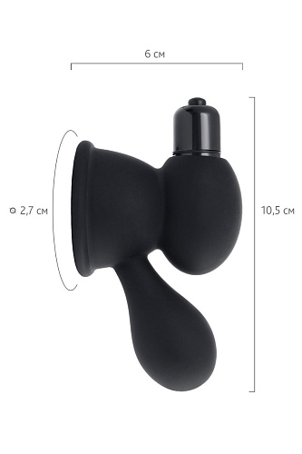 Чёрные виброприсоски-стимуляторы на соски ToyFa 889010