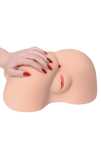 Мастурбатор-полуторс телесного цвета с вибрацией, ротацией и голосом KOKOS Alice M10-03-29-1V