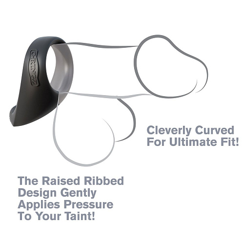 Чёрное эрекционное кольцо из силикона Pipedream Silicone Taint-Alizer PD5916-23