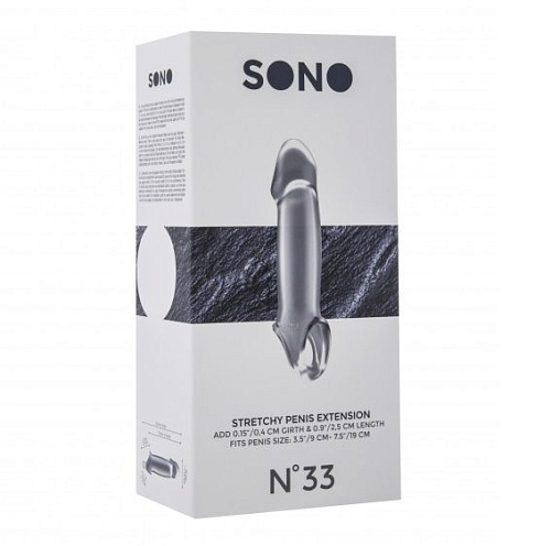 Прозрачная насадка с подхватом Shots Media BV Stretchy Penis Extension No.33 SON033TRA